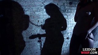 Hardtied lesbian sub dildo ravaged