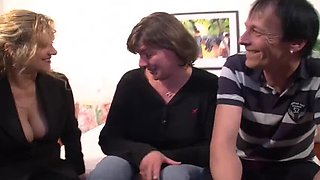 Big Boob German Cougar Bea Dumas Fucks Amateur Couple Hard in Stockings