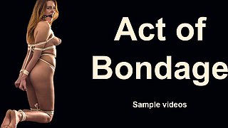 Naked Candy Red posing in rope bondage
