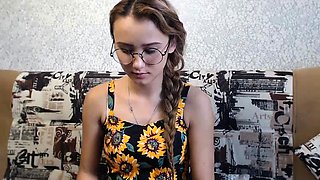 Beautiful brunette woman striptease webcam