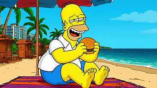 Beach Bitch 2: Pussy Full of Cum. Cartoon Simsons Parody.