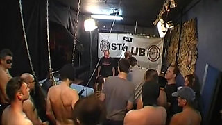 Ggg - Live Gangbang Party - Adina Takes on Multiple Guys and Gets a Messy Facial