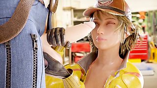 Cindy Aurum gives a handjob in a 3D Final Fantasy XV animation with sound