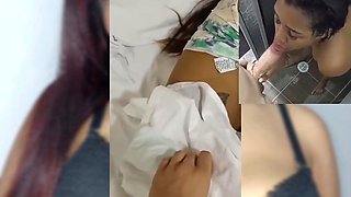 18 year old brunette big saggy tits from New York United States fucking her stepbrother's hot dick