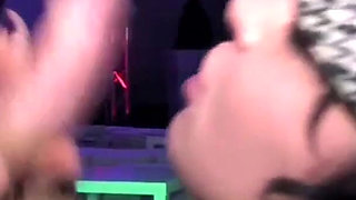Party sex with the nasty hot babe blonde and small titted brunette, one by one