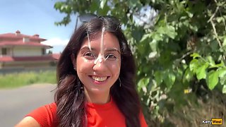 Public Blowjob In The Bushes With Stranger And Crazy Cumwalk Covered In Cum - Katty West