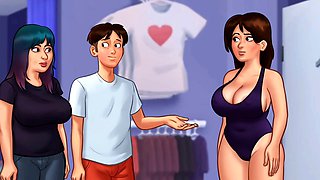 Summertime saga, naked shopping, perfect body