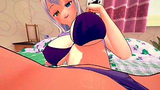 Large boobs and sexy blonde hentai female orgasm 3d