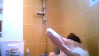 peeping at showering beautiful stepmom