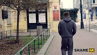 Tanya Virago takes virginity from young Czech guy in stockings