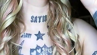 Sexy Alternative Blonde Drinking and Burping