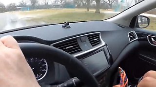 ScarlettRavenXOs Plaid Skirt Ride with Stranger in Snowy Car to School