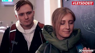 Aria Logan, a skinny Ukrainian teen, grinds hard on a big dick in a hot reality video