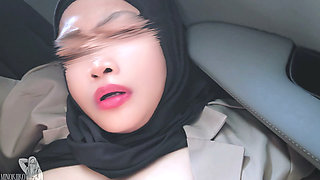 Civil Servant Begs for a Permanent Job - Hijab Chubby Girl Agree to Ride His Boss in the Office Car - Minokiiko