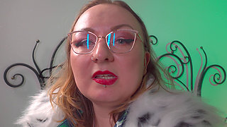 Bitchy Stepmom in White Fur Coat Spits in Your Tea & Gives You a Messy Humiliating Blowjob POV
