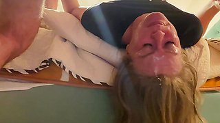 Kinky Beauty Gets Sloppy Deepthroated and Cum in Mouth
