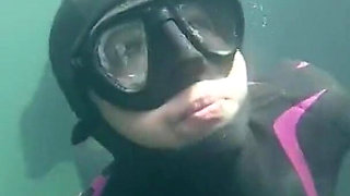 Diving in My Shiny Two-piece Wetsuit