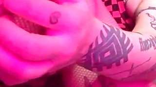 Sexy Emo Girl Ripoff Pink Fishnets