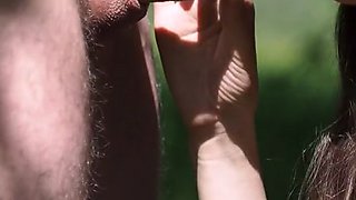 Forest Nymph - Sucks A Strangers Cock And Gets A Load Of Warm Cum In Her Mouth