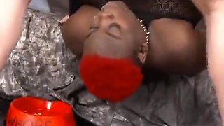 Fat Black Ghetto Whore Getting Her Face Totally Destroyed