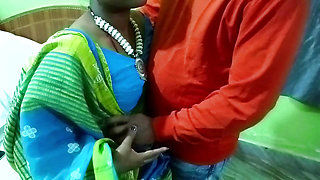 Educated Indian Bhabhi Alisha Hot Romance hard Boob Pressing by Brother in Law while doing Office Work