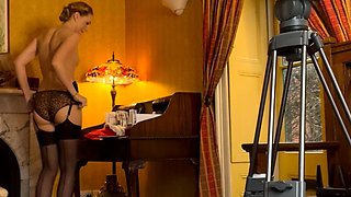 Amateur redhead milf alena strips and dances