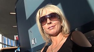 Blonde MILF pornstar Alysha in a gangbang