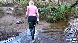 Secretary's White Tights Drenched in Waders Gone Wrong