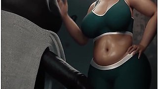 Car Toon - Gym Slut Fucked Hard By Bbc In The Steam Room