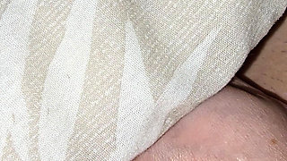 Step mom hand slip under blanket and handjob step son dick in erection