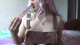 Blowjob for Caramel Glass Dick Furiyssh