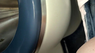 Crazy Risky Handjob in the Train and Left a Surprise on the Seat