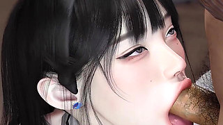 3D Super Cute Korean Babe Got Fucked so Hard by Fat Dick