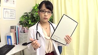 Japanese doctor Abe Mikako pleasures her patient and swallows cum