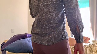 Stepmom gets turned on when her stepson rubs her