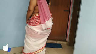 Indian hot aunty was sweeping the house when neighbor boy saw her &amp; fucked - Desi Sex