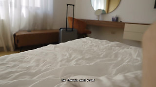 Dumped Over the Phone! Step Sister Shares Hotel Bed and Seduces Step Brother - Mr.cat