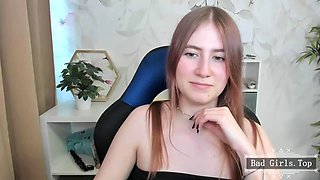 Petite Brunette Webcam Teen Flaunts Natural Big Tits