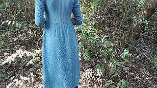 Indian Desi Village Bhabhi enjoying sucking dick in the jungle