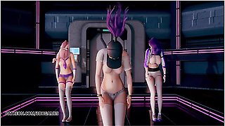 [mmd] Dreamcatcher - Scream Striptease Ahri Akali Kaisa Evelynn Seraphine Kda League Of Legend