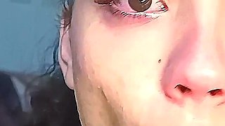 Hot College Girl Deepthroating a Dildo and Keeps Asking for Cum on Her Face