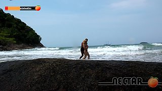 Beach And Lots Of Sex, The Hot Blonde Has Good Sex With A Well-endowed Man