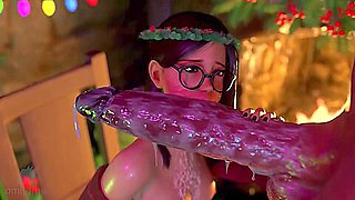 A Huge Futanari Dick Fucked Hard In The Throat Of A Girl With Glasses! 3d Porn