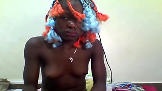 Dumb African Slut Ties Herself Up