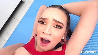 Tiny Petite Spinner Practices Martial Arts Before Taking On A Big Cock Lesson And Gets Her Feet Licked - Selina Imai