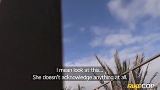 I found her on a nudist beach and screwed her - faux cop