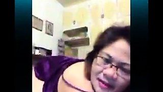 BBW Asian Liza Masturbates on Skype