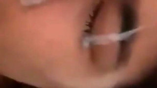 Desi BF Cum on Her Cute and Innocent Girlfriends Face Fuck