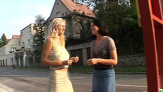 Vintage Blonde Jennifer Dark Explores Intense International Threesome