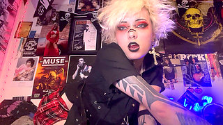 Your Goth Stepsis Glitterqueen1999 Gives You JOI Before Her Concert - Taboo Fetish Goth Cum Countdown